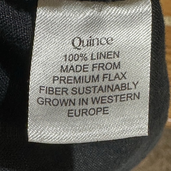 Quince Pants Women Medium Black Linen Wide Leg Baggy Minimalist Lagenlook - Picture 7 of 9